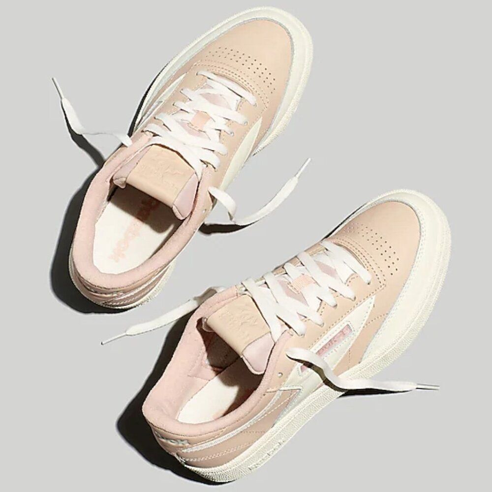 Reebok Men’s Pink and White Athletic Sneakers